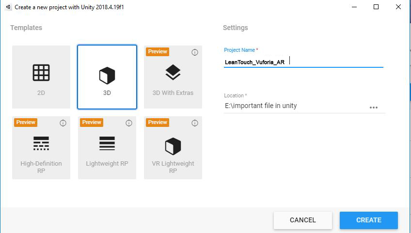 Leantouch_Vuforia_AR In Unity